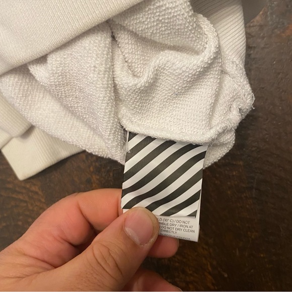 OFF-WHITE C/O VIRGIL ABLOH MEN'S WHITE DIAG MONALISA CREWNECK SWEATER WHITE - Picture 5 of 7